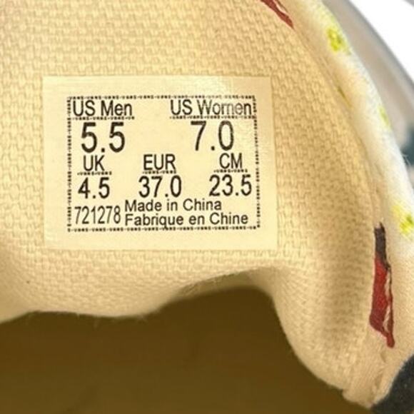 Unisex Vans Authentic Roses Canvas Athletic Skate Sneaker Shoes SZ M5.5/W7 Beige - Picture 6 of 6